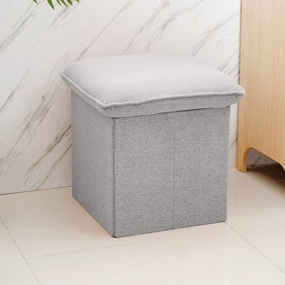 Gambar Informa Bangku Ottoman Lipat Plush - Abu-Abu