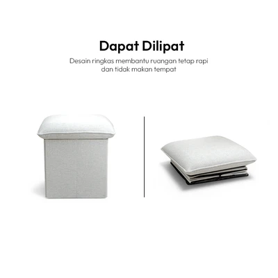 Gambar Informa Bangku Ottoman Lipat Plush - Abu-Abu