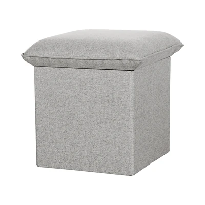 Gambar Informa Bangku Ottoman Lipat Plush - Abu-Abu