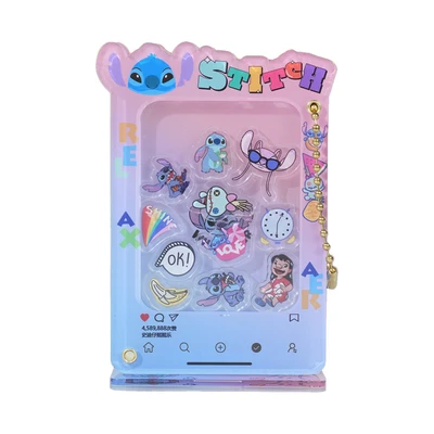 Gambar Jandoon Set Gantungan Kunci & Stand Akrilik Stitch - Mix