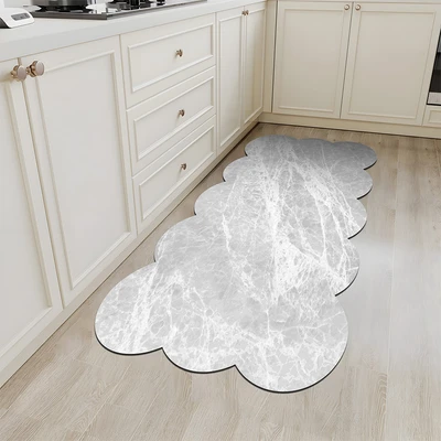 Gambar Forhom Keset Dapur PVC Marble 51x99 cm - Abu-abu