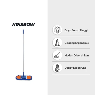 Gambar Krisbow Alat Pel Microfiber 18 Inch - Biru/Oranye