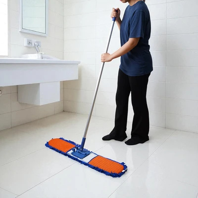 Gambar Krisbow Alat Pel Microfiber 36 Inch - Biru/Oranye