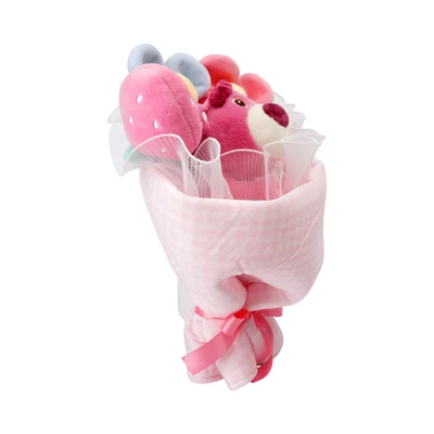 Gambar Potdemiel Boneka Lotso Flower Bouquet Can't Without You - Pink