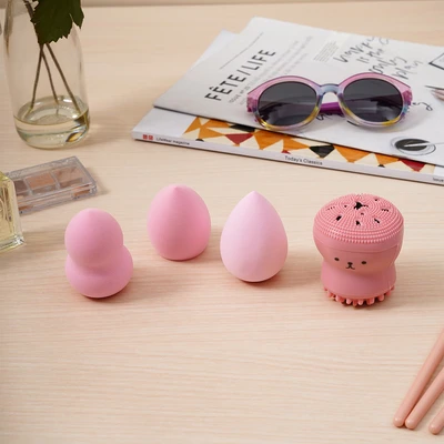 Gambar Ataru Set Spons Makeup & Scrub Wajah - Pink