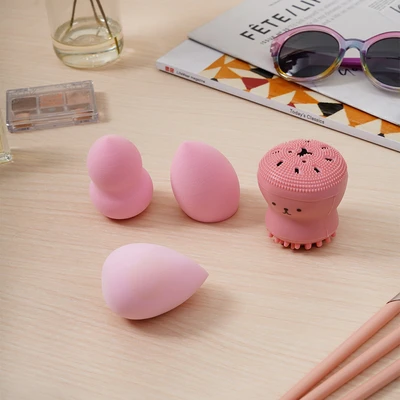 Gambar Ataru Set Spons Makeup & Scrub Wajah - Pink
