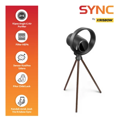 Gambar Krisbow Sync Air Purifier Standing Bladeless - Hitam
