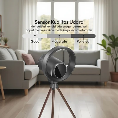 Gambar Krisbow Sync Air Purifier Standing Bladeless - Hitam