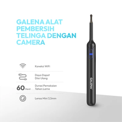 Gambar Galena Alat Pembersih Telinga Dengan Camera - Hitam