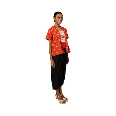 Gambar Pendopo Ukuran XL Kebaya Wanita Jumputan - Oranye