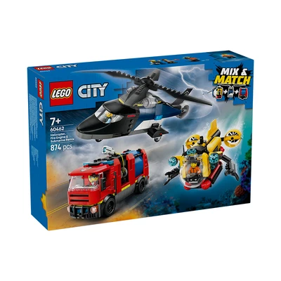 Gambar LEGO City Helicopter, Fire Truck & Submarine Remix Set 874 Pcs 60462 - Mix