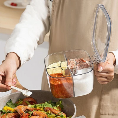 Gambar Informa Polla Tempat Bumbu Dapur Plastik Dengan Sekat Transparan