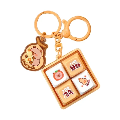 Gambar Capybara Gantungan Kunci Quadrangle - Cokelat