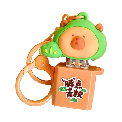 Gambar Capybara Gantungan Kunci Wood Fish - Cokelat