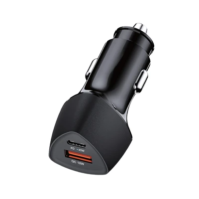 Gambar Otto Klasse Charger Mobil Dengan Kabel Type C 63 Watt - Hitam