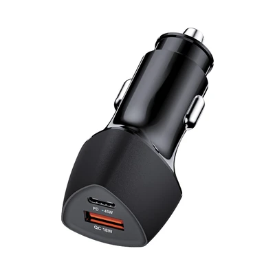 Gambar Otto Klasse Charger Mobil Dengan Kabel Lightning 63 Watt - Hitam