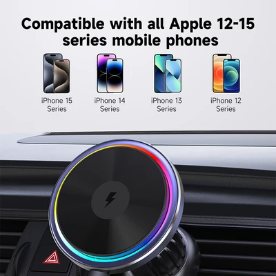 Gambar Otto Klasse Wireless Charger LED Magnet Dengan Holder - Hitam