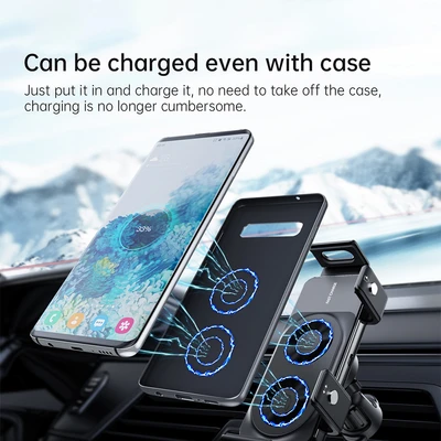 Gambar Otto Klasse Wireless Charger LED Wide Dengan Holder - Abu-Abu