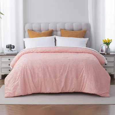 Gambar Informa 240x210 cm Bed Cover Clipped Jacquard Bloom - Pink Blush