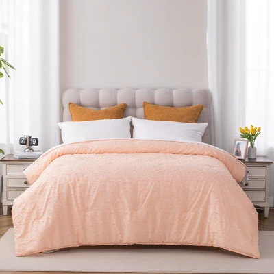 Gambar Informa 240x210 cm Bed Cover Clipped Jacquard Bloom - Peach