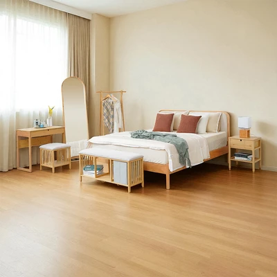 Gambar Informa 180x200 cm Hanamori Set Kamar Tidur - Putih/Cokelat Oak