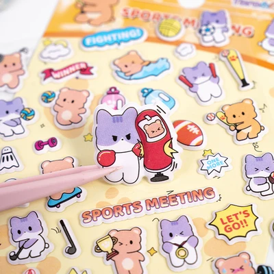 Gambar Kiddy Fun Stiker Cute Bear Cat Random