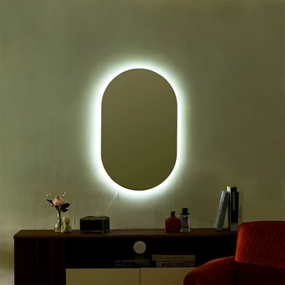 Gambar Informa Cermin Dinding Dekorasi LED Oval 50x2.5x80 cm V1 - Putih