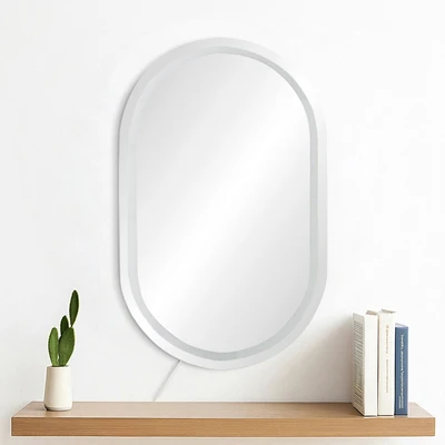 Gambar Informa Cermin Dinding Dekorasi LED Oval 50x2.5x80 cm V2 - Putih