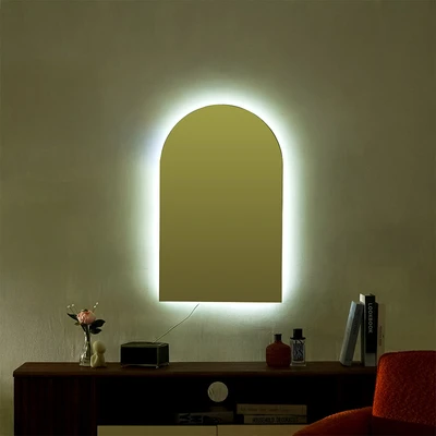 Gambar Informa Cermin Dinding Dekorasi LED Arch 50x2.5x80 cm V1 - Putih