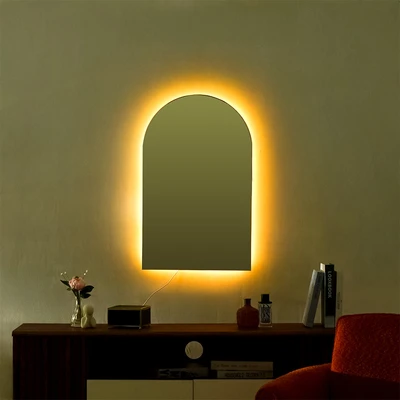 Gambar Informa Cermin Dinding Dekorasi LED Arch 50x2.5x80 cm V1 - Putih