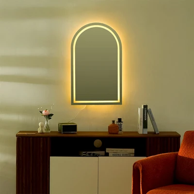 Gambar Informa Cermin Dinding Dekorasi LED Arch 50x2.5x80 cm V2 - Putih