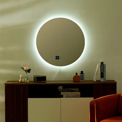 Gambar Informa Cermin Dinding Dekorasi LED Round 70x2.5x70 cm V1 - Putih