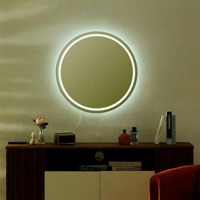 Gambar Informa Cermin Dinding Dekorasi LED Round 70x2.5x70 cm V2 - Putih