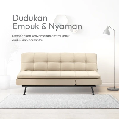 Gambar Informa Dayton Sofa Bed Kulit - Krem