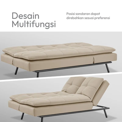 Gambar Informa Dayton Sofa Bed Kulit - Krem