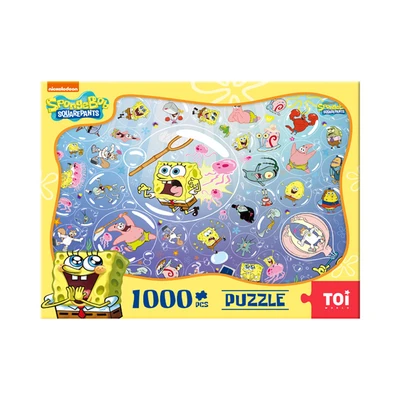 Gambar Toi Spongebob Squarepants Puzzle Bubble Bump Bash Set 1000 Pcs 23103 - Mix