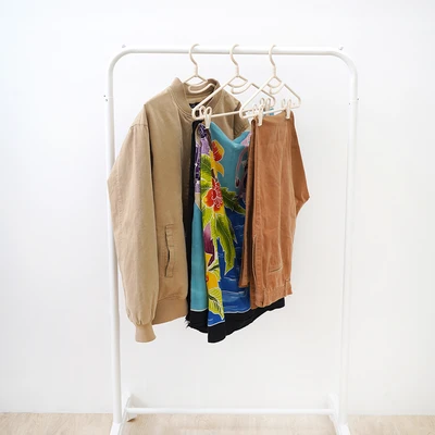 Gambar Stora Hanger Baju Klip Plastik 38x22 cm Set 3 pcs - Krem