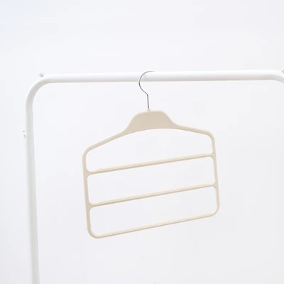 Gambar Stora Hanger Baju Plastik 3 Tingkat - Putih Ivory