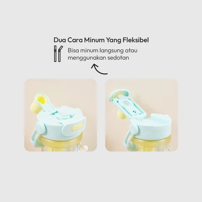 Gambar Picas Dopamine Dolly Botol Minum Plastik 900 ml - Biru/Kuning