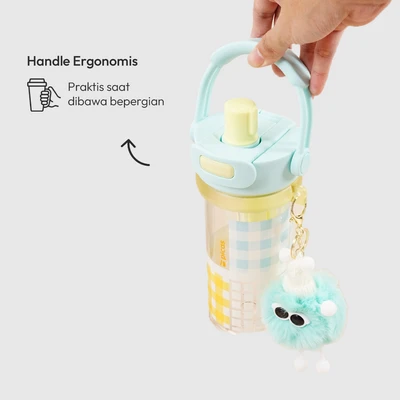 Gambar Picas Dopamine Dolly Botol Minum Plastik 900 ml - Biru/Kuning