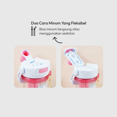 Gambar Picas Dopamine Dolly Botol Minum Plastik 900 ml - Biru/Pink