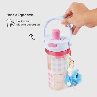 Gambar Picas Dopamine Dolly Botol Minum Plastik 900 ml - Biru/Pink