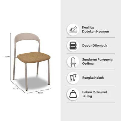 Gambar Informa Sagawa Kursi Fabric Dengan Cushion - Cokelat Taupe