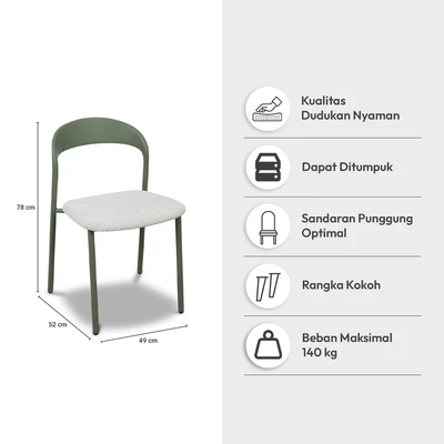 Gambar Informa Sagawa Kursi Fabric Dengan Cushion - Hijau