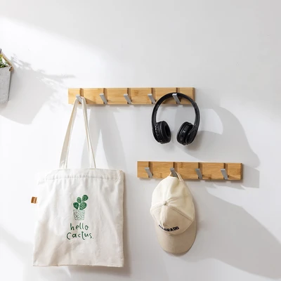 Gambar Informa Gantungan Dinding Bamboo 4 Pengait - Cokelat