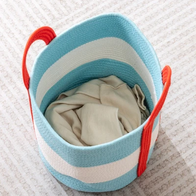 Gambar Informa Keranjang Penyimpanan 3 Tone Tali Katun 35x35 cm - Biru/Putih