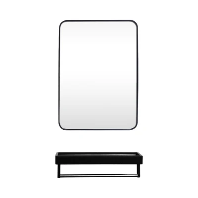 Gambar Informa Rak Dinding Kamar Mandi Dengan Cermin LED 80 cm - Hitam