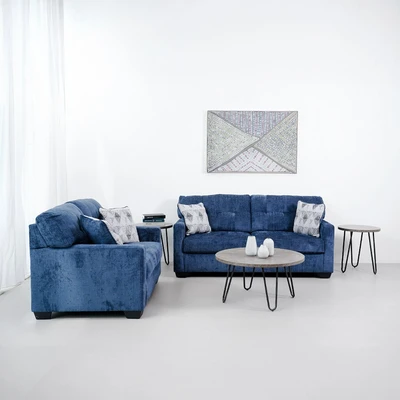 Gambar Ashley Mahoney-2 Sofa Fabric 2 & 3 Seater - Biru Navy