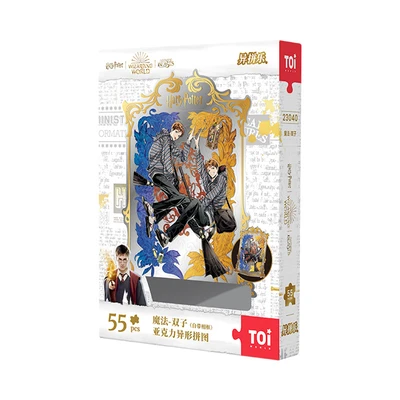 Gambar Toi Harry Potter Puzzle Memory Irregular Twins Set 55 Pcs - Biru/gold