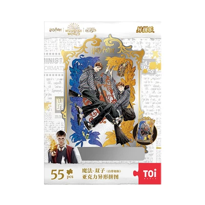 Gambar Toi Harry Potter Puzzle Memory Irregular Twins Set 55 Pcs - Biru/gold